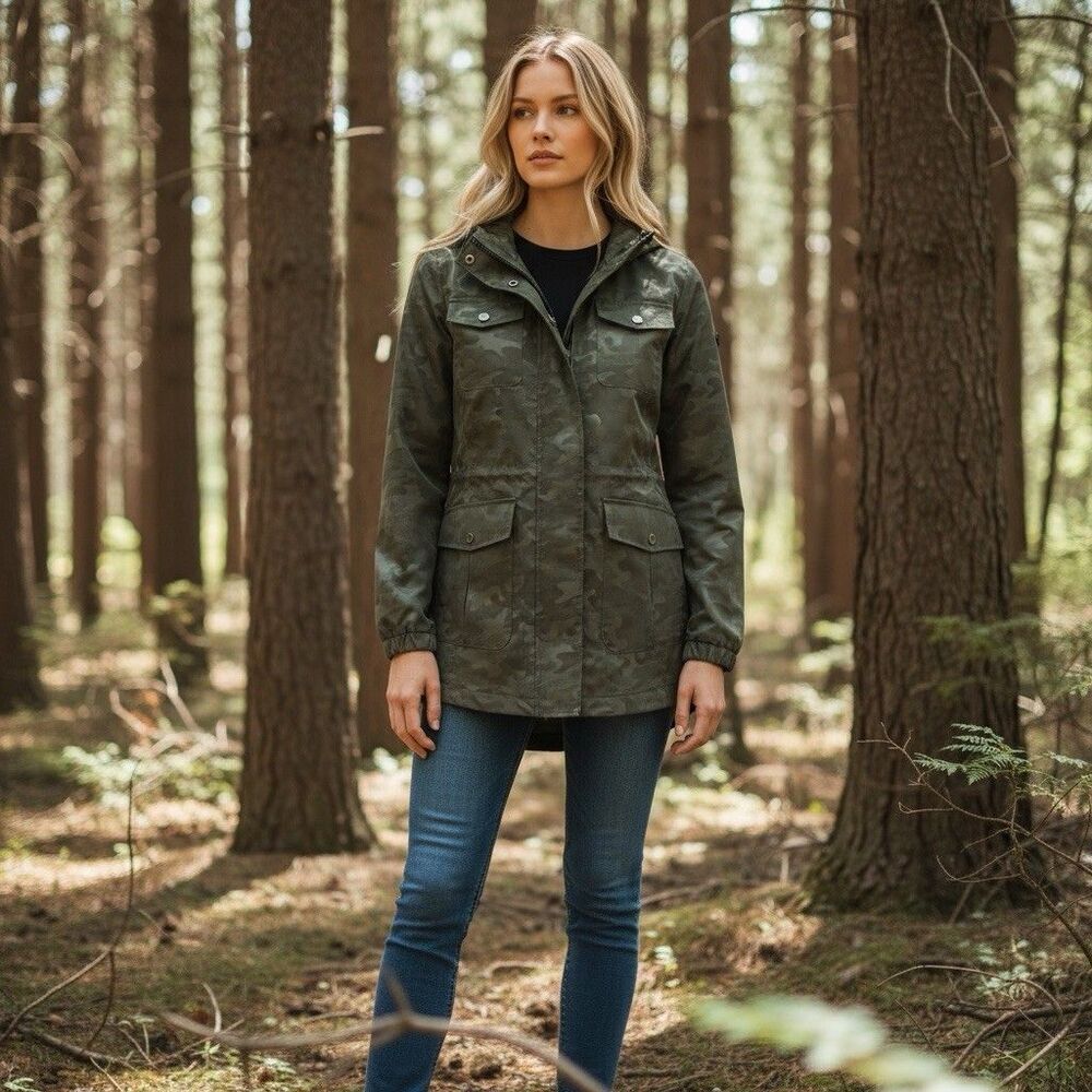 Michael Kors Camouflage Insulated Jacket With Hood Size XS New without Tags - Picture 3 of 6